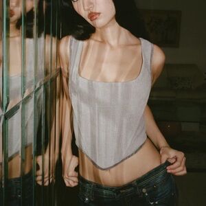 With Jean June Corset Top - Grey